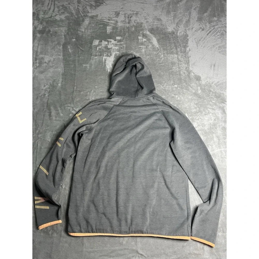 Nike Men's Sweatshirt Adult Medium Gray Orange Pullover Athletic Hoodie